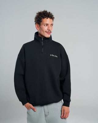 Black Oversized Quarter Zipper Quarter Zipper IN YOUR SHOE L