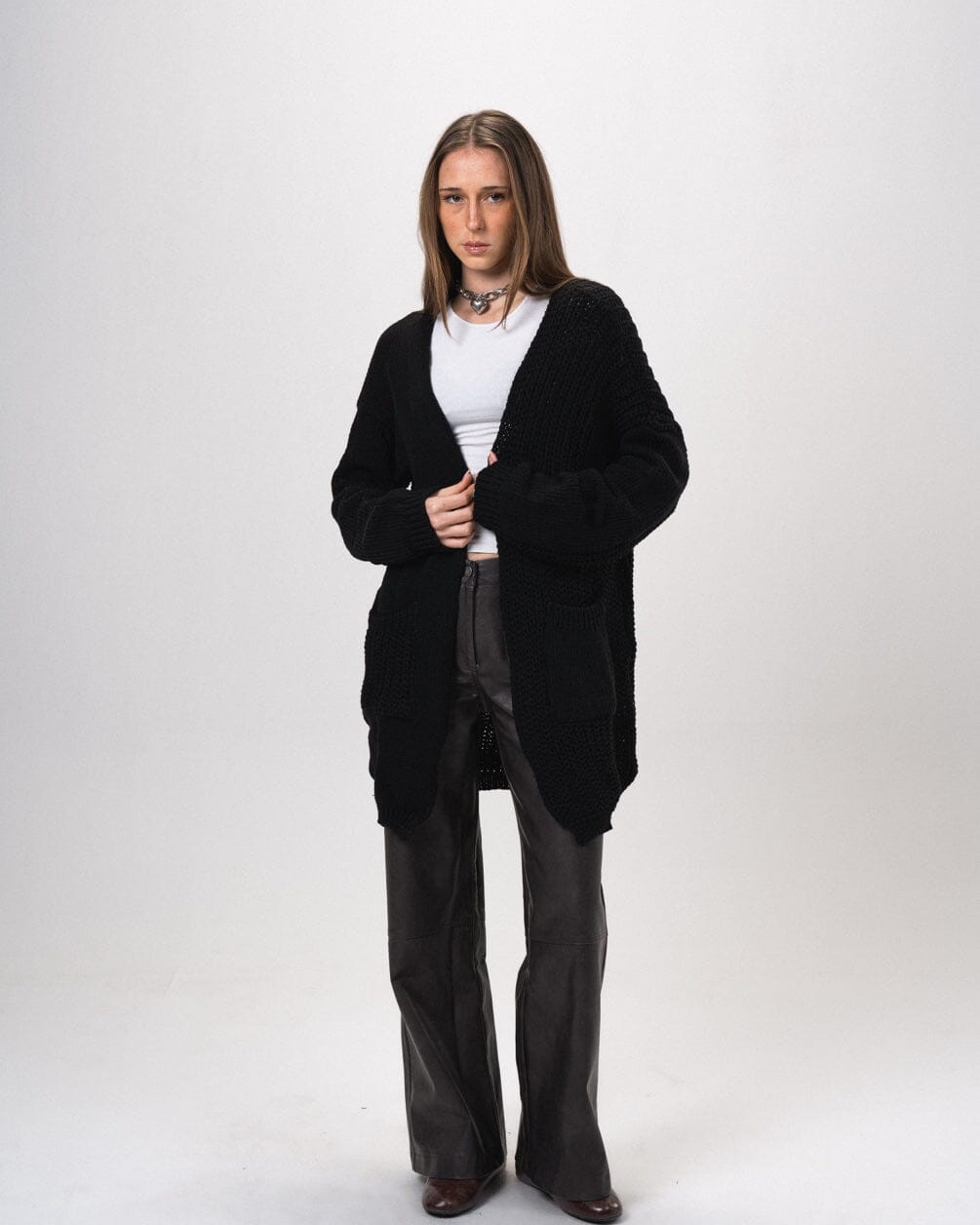 Black Oversized Sleeves Cardigan Cardigans IN YOUR SHOE S-M