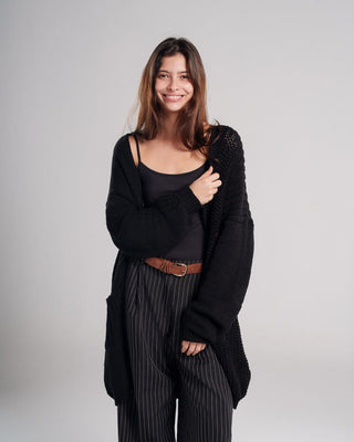 Black Oversized Sleeves Cardigan Cardigans IN YOUR SHOE