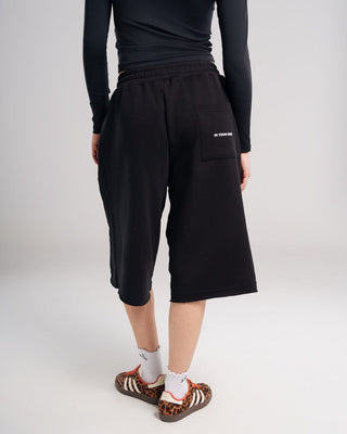 Black Oversized Sweat Jorts Jorts IN YOUR SHOE