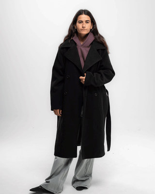 Black Oversized Wool Coat Coats IN YOUR SHOE