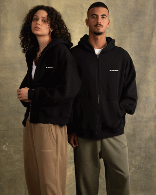 Black Oversized Zip-Up Hoodie Zip Up Hoodies IN YOUR SHOE