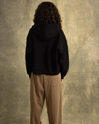 Black Oversized Zip-Up Hoodie Zip Up Hoodies IN YOUR SHOE