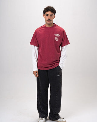 Black Paneled Washed Wide Leg Swants Swants IN YOUR SHOE M