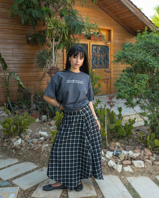 Black Plaid Asymmetric Cross Skirt Skirt IN YOUR SHOE S