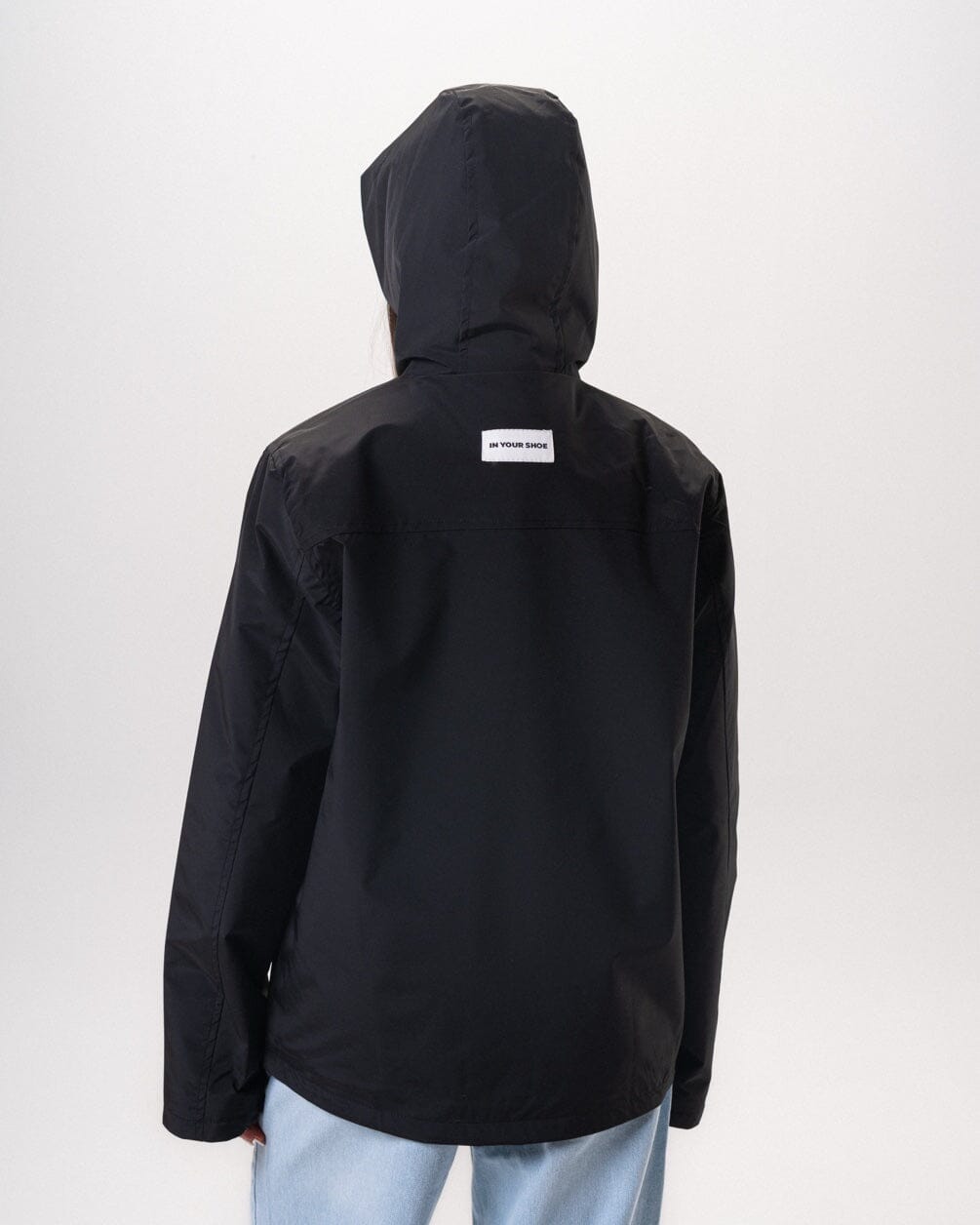 Black Plain Oversized Thick Windbreaker Windbreaker IN YOUR SHOE