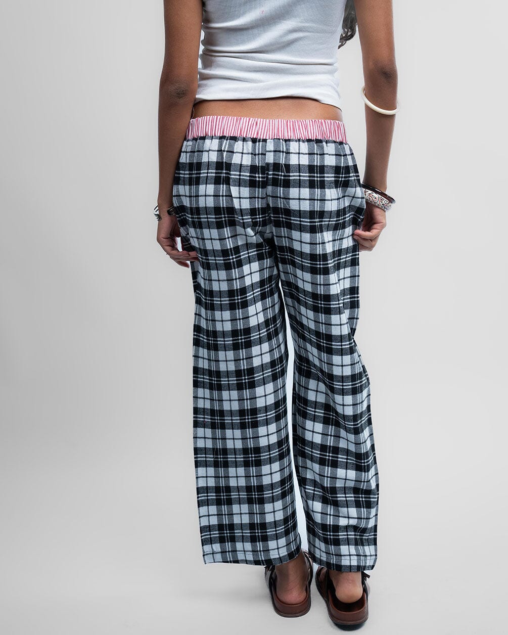 Black Red Multicolor Plaid Boxer Pants Boxer Pants IN YOUR SHOE