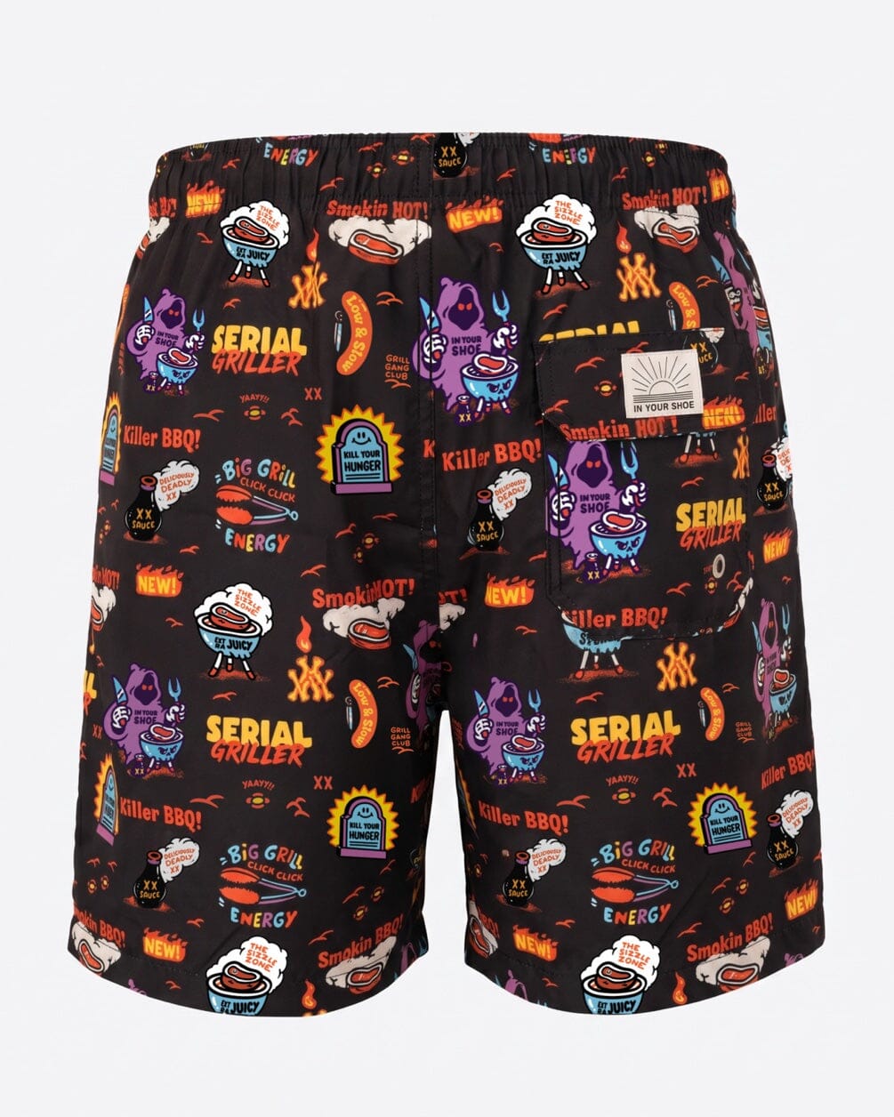 Black Serial Griller Swim Shorts Swim Shorts IN YOUR SHOE