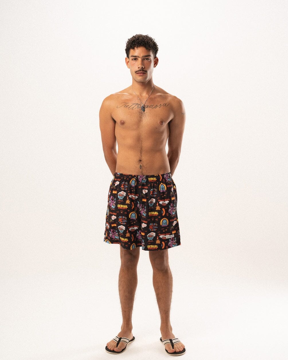 Black Serial Griller Swim Shorts Swim Shorts IN YOUR SHOE L