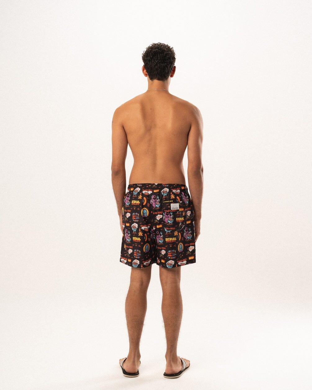 Black Serial Griller Swim Shorts Swim Shorts IN YOUR SHOE XL