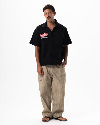 Black Short Sleeve Worker Shirt Worker Shirt IN YOUR SHOE XL
