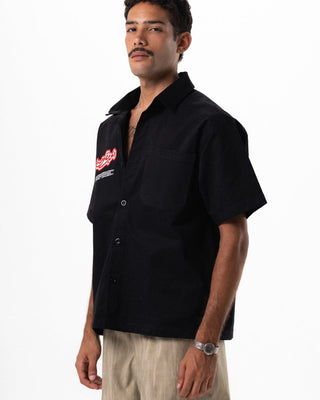 Black Short Sleeve Worker Shirt Worker Shirt IN YOUR SHOE
