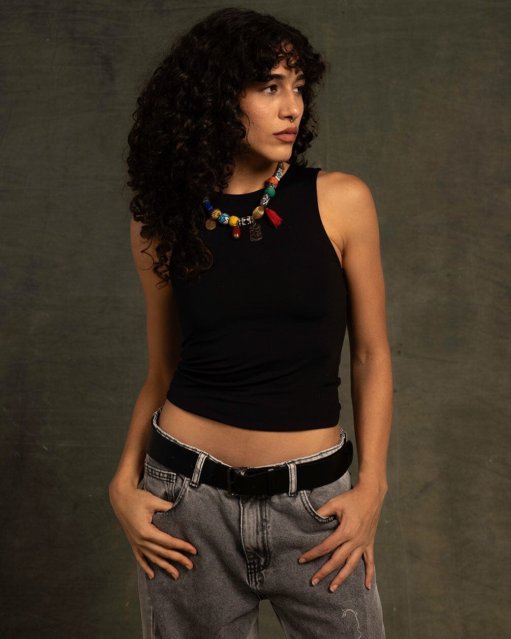 Black Sleeveless Cropped Top Sleeveless Tops IN YOUR SHOE M