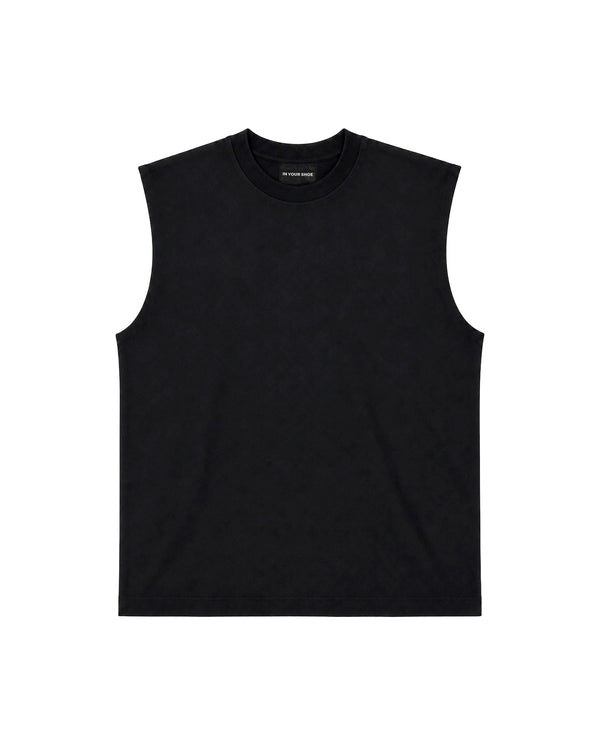 Black Basic Sleeveless Tee