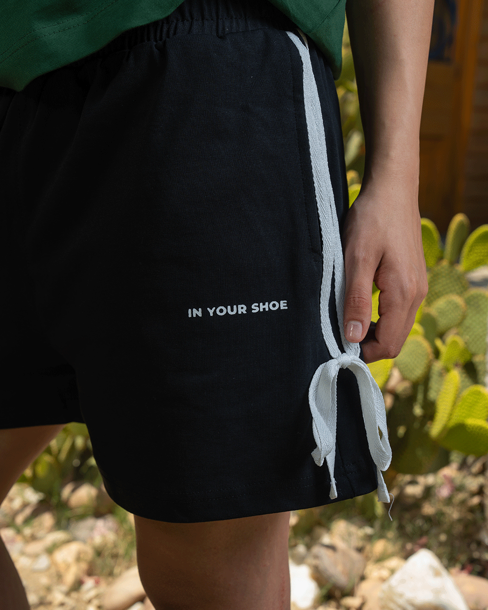 Black Striped Bow Shorts Sworts IN YOUR SHOE