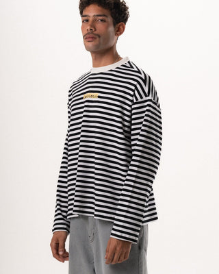 Black Striped Long Sleeve Boxy Tee Boxy Long Sleeves IN YOUR SHOE