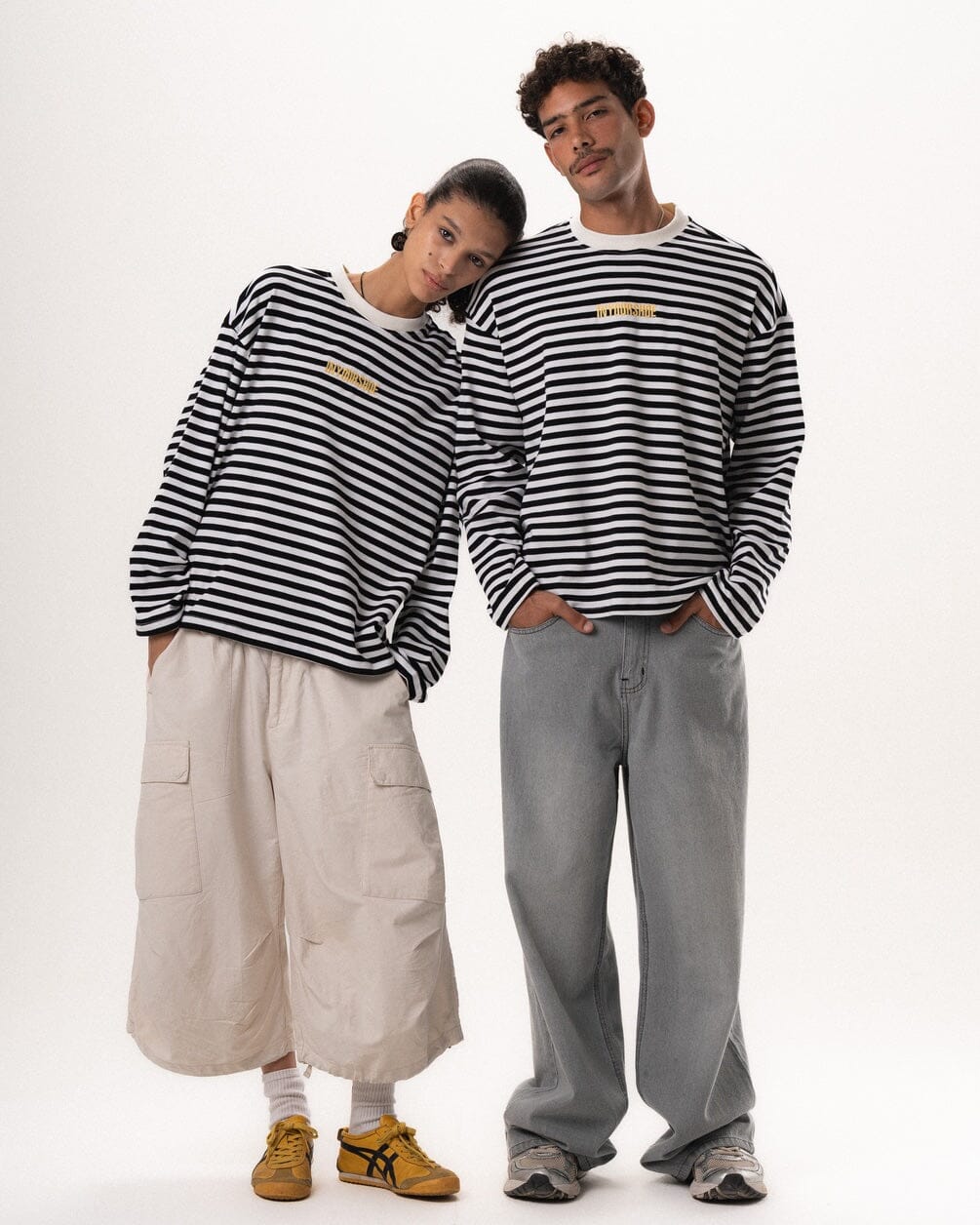 Black Striped Long Sleeve Boxy Tee Boxy Long Sleeves IN YOUR SHOE S