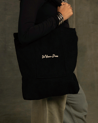Black Tote Velvet Totes IN YOUR SHOE