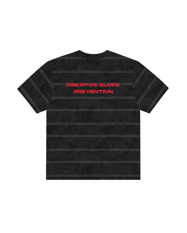 Black Washed Striped Boxy Tee
