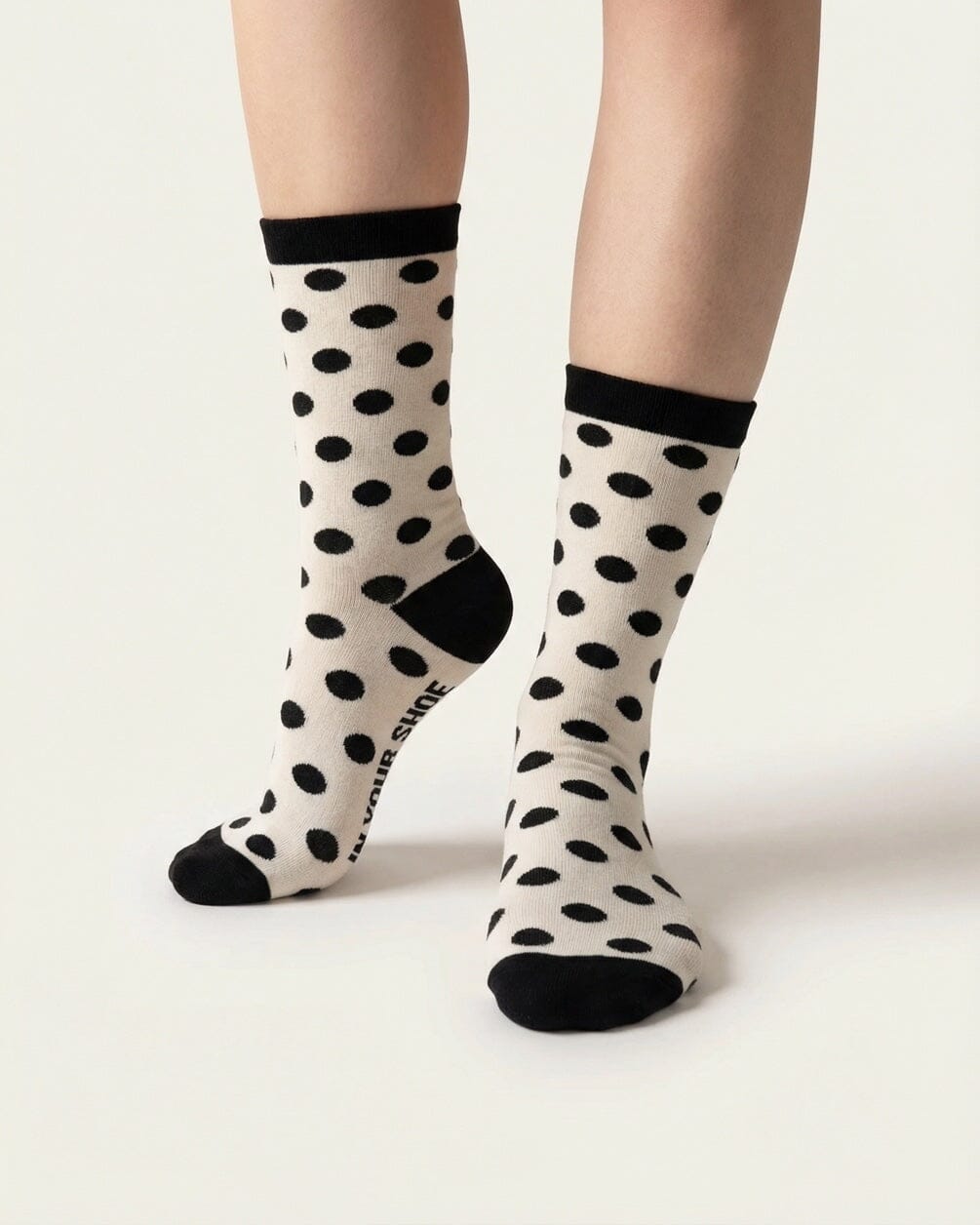 Black & White Polka Dots Neck Socks Neck Socks IN YOUR SHOE