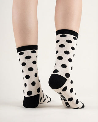 Black & White Polka Dots Neck Socks Neck Socks IN YOUR SHOE