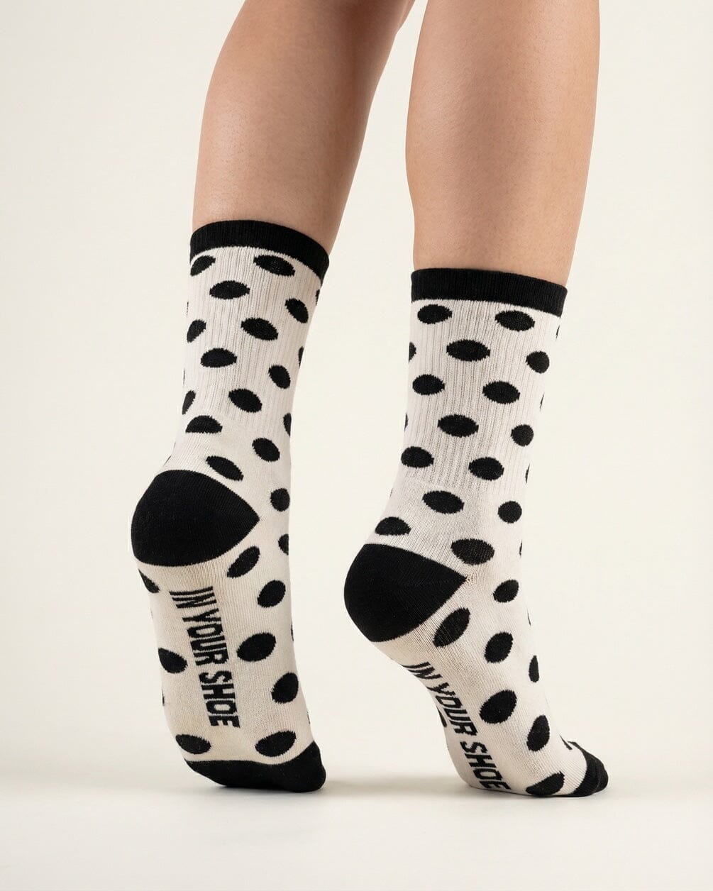 Black & White Polka Dots Neck Socks Neck Socks IN YOUR SHOE