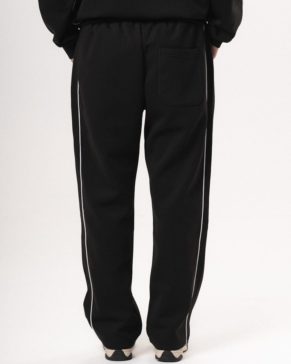 Black Wide Leg Track Pants Pants IN YOUR SHOE XL