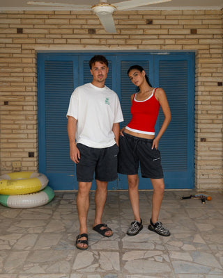 Black Wide-Leg Washed Sworts Sworts IN YOUR SHOE L