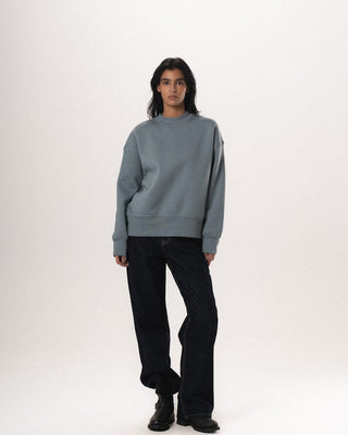 Blue Basic Boxy Crewneck Crewnecks IN YOUR SHOE M