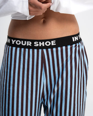 Blue & Brown Striped Fluffy Pjoys Fluffy Pjoys IN YOUR SHOE