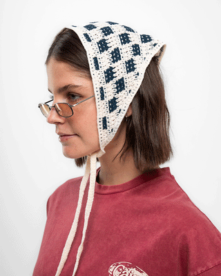 Blue Checks Crochet Bandana Bandana IN YOUR SHOE
