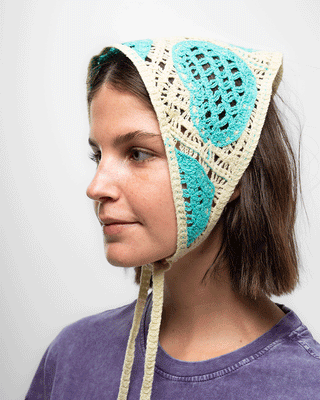 Blue Checks Crochet Bandana Bandana IN YOUR SHOE