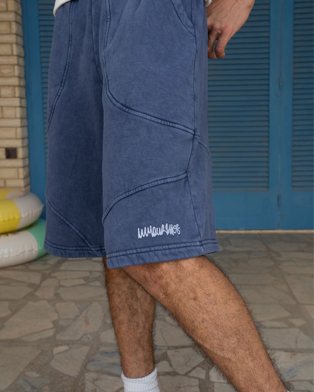 Blue Cotton Jorts Jorts IN YOUR SHOE