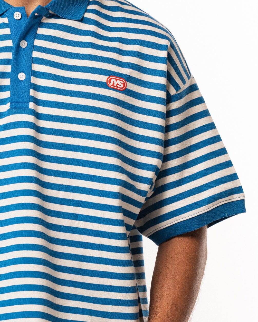 Blue Narrow Striped Boxy Polo Polo T-Shirts IN YOUR SHOE