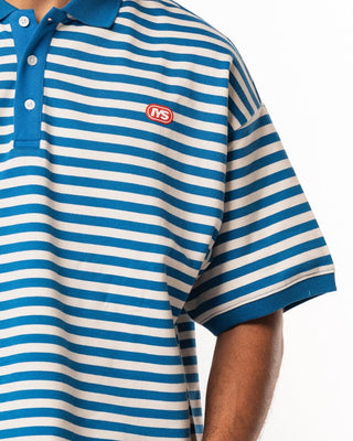 Blue Narrow Striped Boxy Polo Polo T-Shirts IN YOUR SHOE