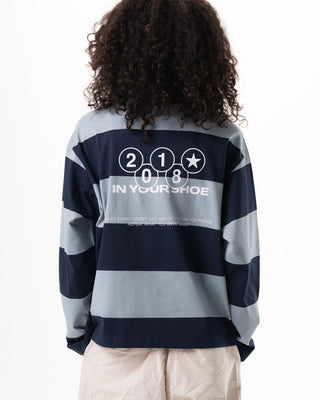 Blue & Navy Striped Daydreamer Boxy Long Sleeves Long Sleeves IN YOUR SHOE M