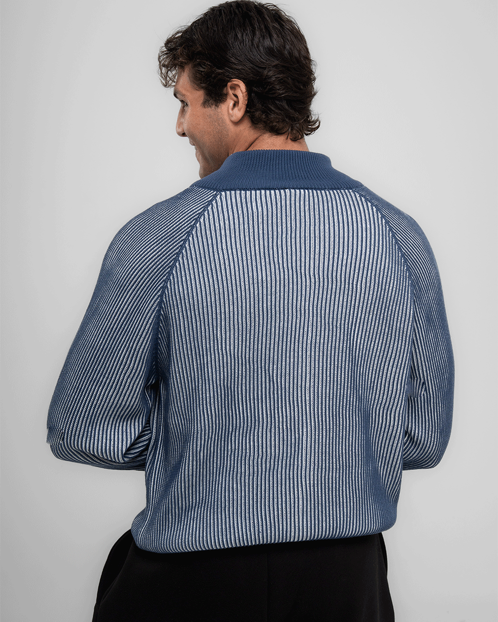 Blue Oversized Knit Jacket Knitwear IN YOUR SHOE
