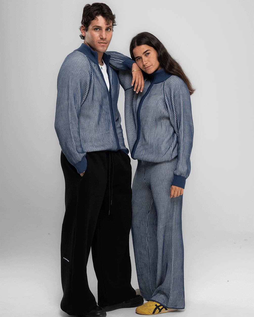 Blue Oversized Knit Jacket Knitwear IN YOUR SHOE