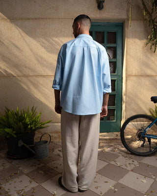 Blue Oversized Oxford Shirt Oxford Shirt IN YOUR SHOE