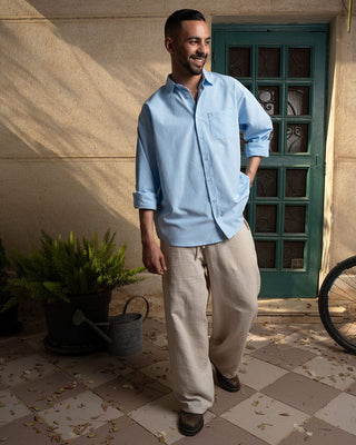 Blue Oversized Oxford Shirt Oxford Shirt IN YOUR SHOE S