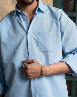 Blue Oversized Oxford Shirt Oxford Shirt IN YOUR SHOE M