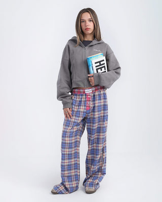 Blue Pink Multicolor Plaid Boxer Pants Boxer Pants IN YOUR SHOE S