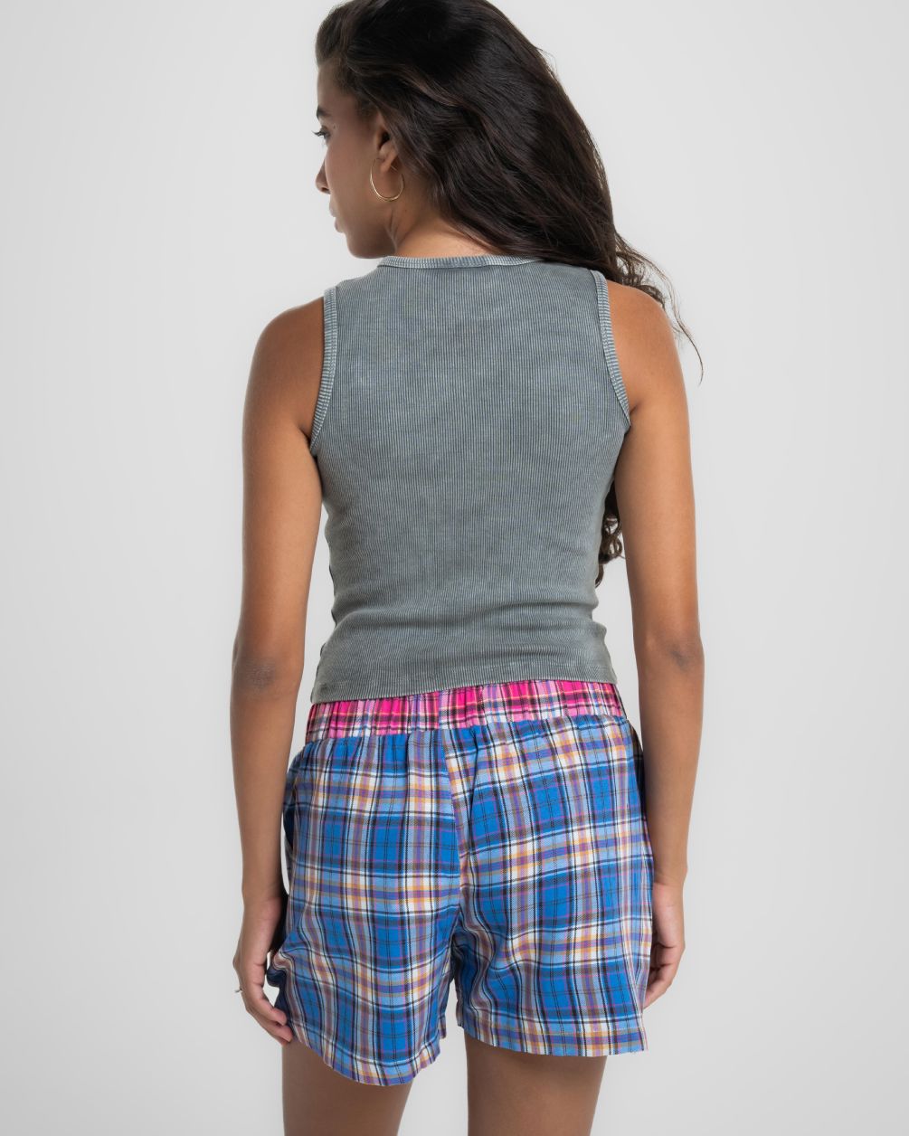 Blue Pink Multicolor Plaid Boxer Shorts Boxer Shorts IN YOUR SHOE