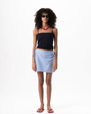 Blue Plaid Mini Wrap Flowy Wraps IN YOUR SHOE S/M