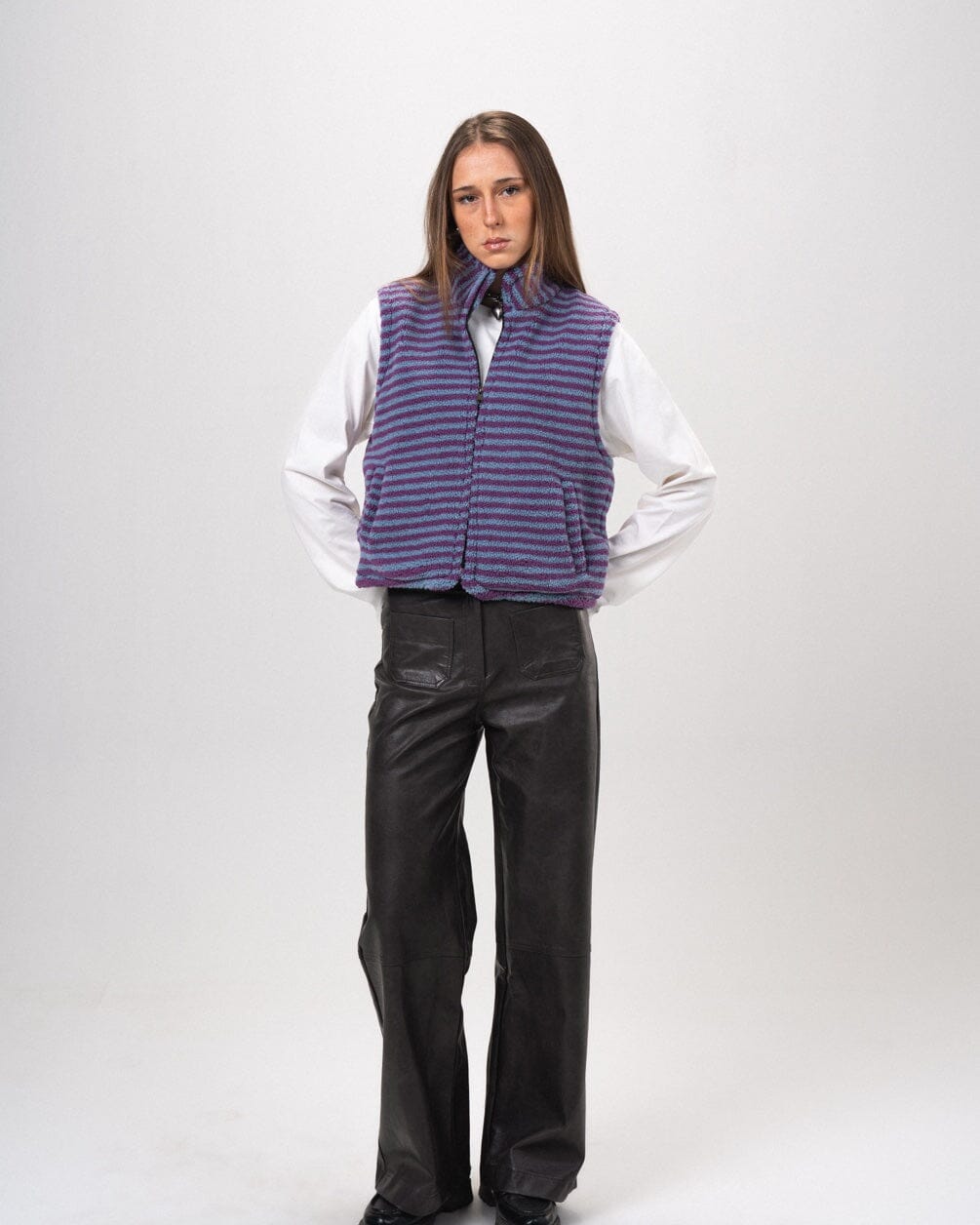 Blue & Purple Regular Fleece Jacket Fleece Jacket IN YOUR SHOE L