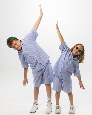 Blue Striped Kids Boxy Shirt kids Shirts IN YOUR SHOE 2-3
