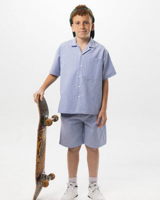 Blue Striped Kids Boxy Shirt kids Shirts IN YOUR SHOE 4-5