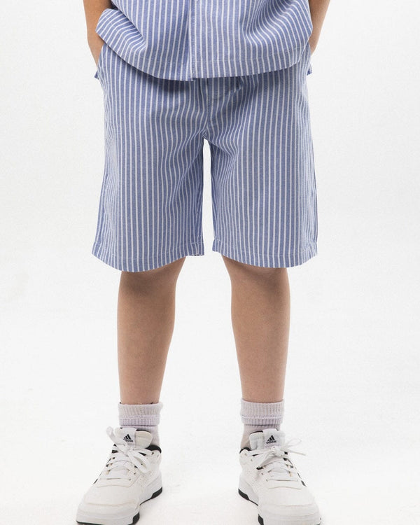 Blue Striped Kids Shorts