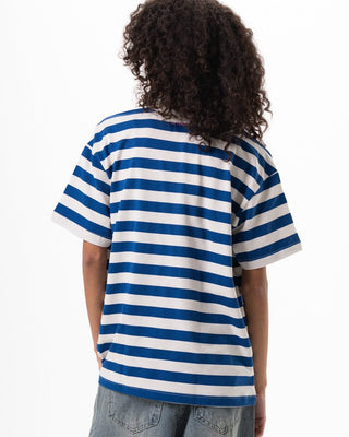 Blue Striped Oversized Tee Striped Oversized Tees IN YOUR SHOE L