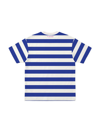 Blue Striped Oversized Tee Striped Oversized Tees IN YOUR SHOE M